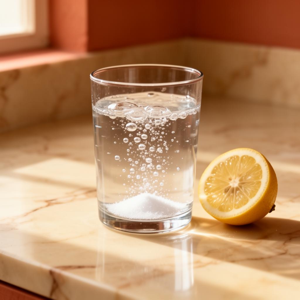 Glass of water with baking soda